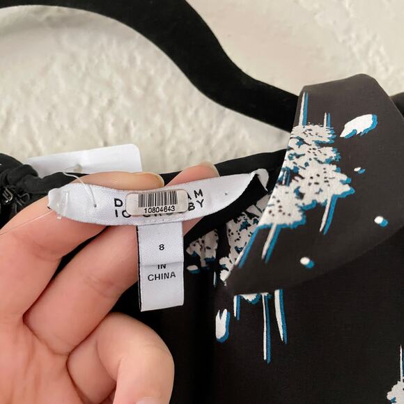 Derek Lam 10 Crosby Asymmetrical Hem Patterned Ruffle Mini Dress sz 8 - Picture 2 of 8